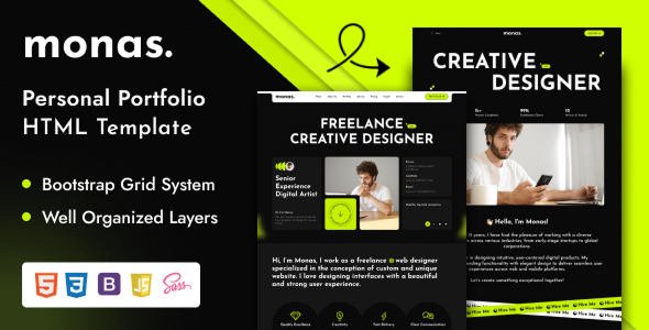 Monas - Personal Portfolio Html Template