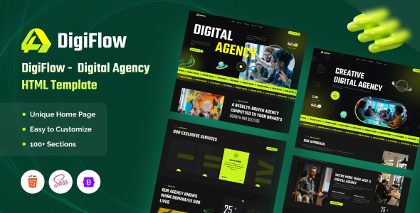 DigiFlow - Digital Agency HTML Template