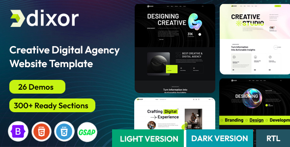 Dixor - Creative Digital Agency HTML Template