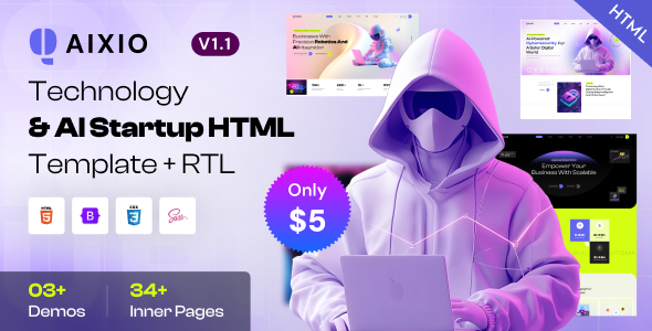Aixio - Technology & AI Startup HTML Template