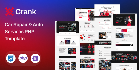Crank - Car Repair & Auto Services PHP Template