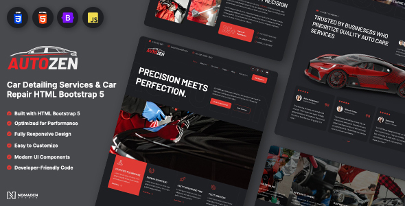 Autozen – Car Detailing & Auto Repair HTML Bootstrap 5 Template
