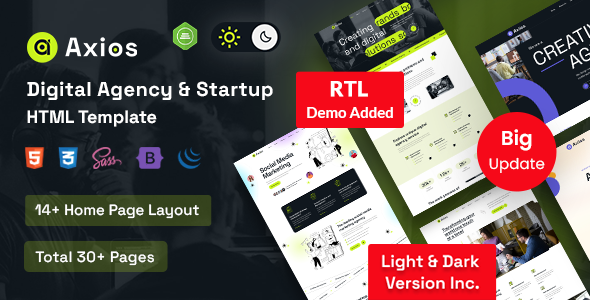 Axios - Digital Agency HTML Template