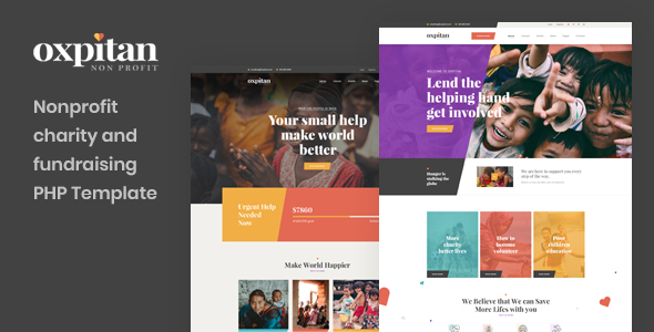 Oxpitan - Nonprofit Charity and Fundraising PHP Template
