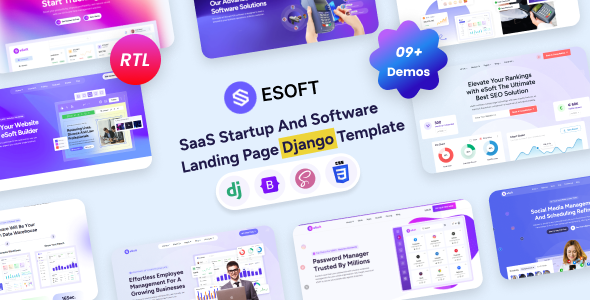 eSoft - SaaS Startup & Software Landing Page Django Template