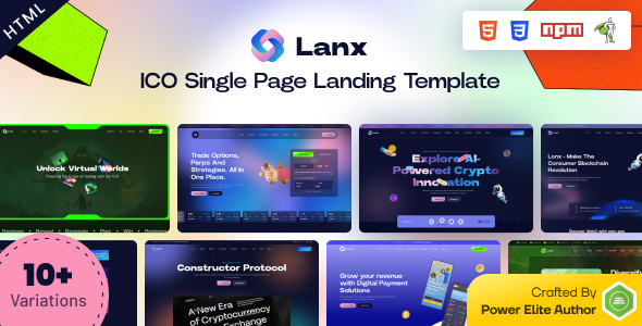 Lanx – ICO & Cryptocurrency Landing Page HTML Template