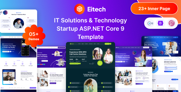 Eitech - ASP.NET Core 9 IT Solutions & Technology Startup Template