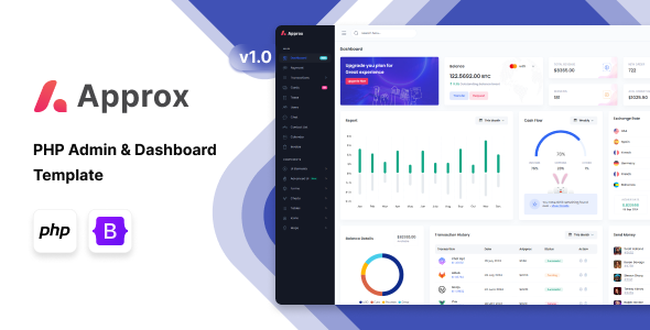 Approx - Finance Management PHP Admin & Dashboard Template