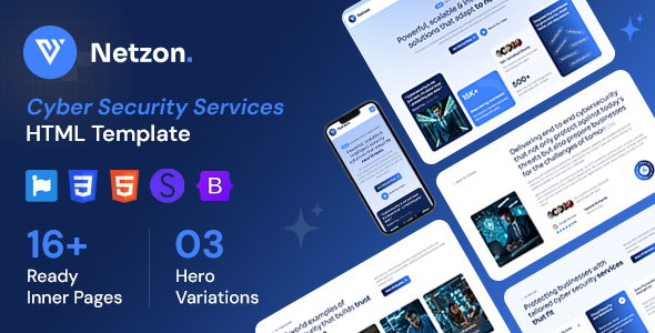 Netzon - Cyber Security Services HTML Template