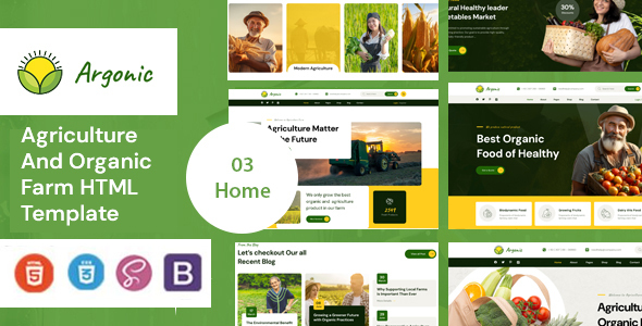 Argonic - Agriculture & Organic Farm HTML Template