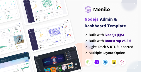 Menilo - Nodejs Admin Dashboard Template