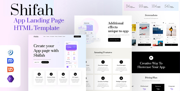 Shifah - One Page App Landing Page Template