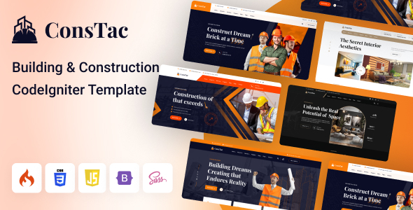 ConsTac - CodeIgniter v4 Construction & Building Template Multipurpose