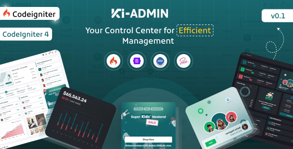Ki-admin Codeigniter 4  Admin Dashboard Template