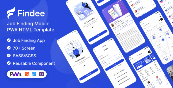 Findee | Job Finding Mobile PWA HTML Template