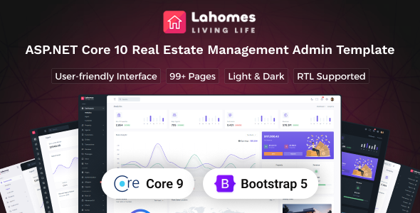 Lahomes - ASP.NET Core Real Estate Management Admin & Dashboard Template