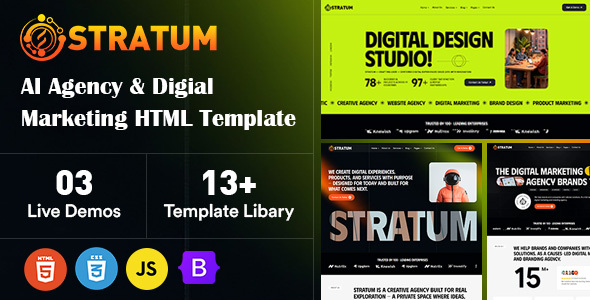 Stratum – AI Agency & Digital Marketing HTML Template
