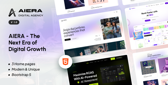 Aiera – SaaS & Startup Agency HTML Template