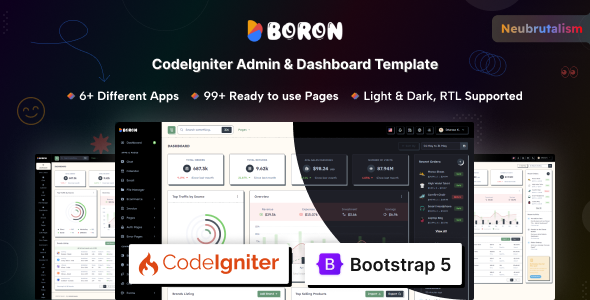 Boron - CodeIgniter Admin & Dashboard Template