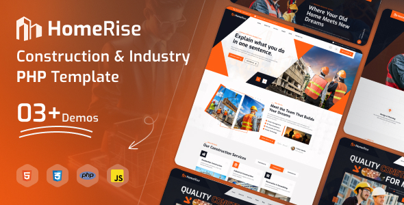 HomeRise – Construction & Industry PHP  Template
