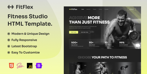 FitFlex - Fitness Studio HTML Template