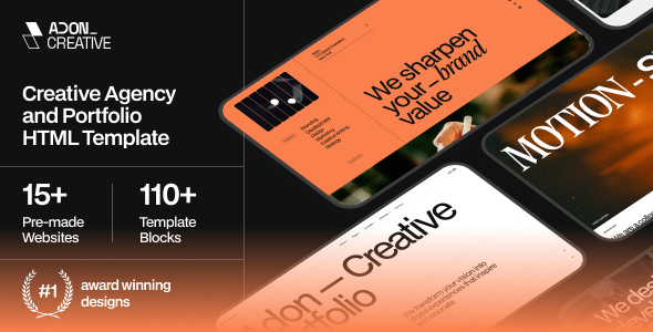 Adon - Creative Agency Portfolio HTML Template