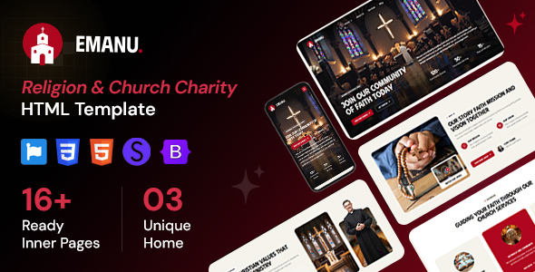 Emanu - Church Religion HTML Template