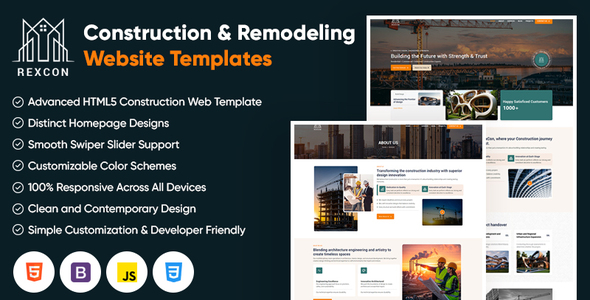 RexCon- Construction HTML BootstrapTemplate