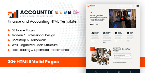 Accountix – Finance and Accounting HTML Template