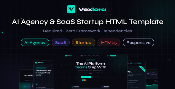 Vexlora — AI Agency & SaaS Startup HTML Template