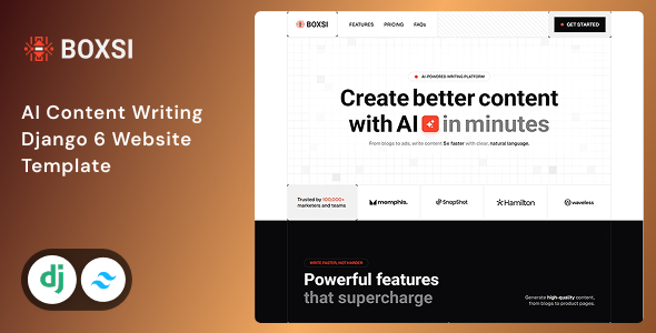 Boxsi - AI AgencyTechnology Django 6 & Tailwind CSS 4 Website Template