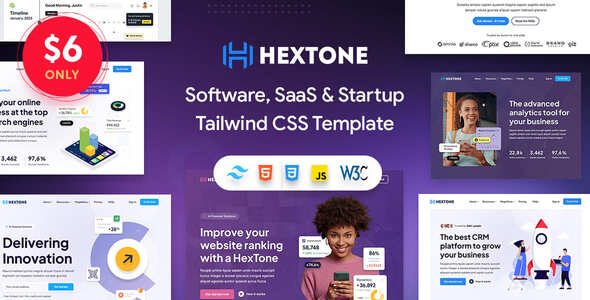HexTone - Software, SaaS & Startup Tailwind CSS Template