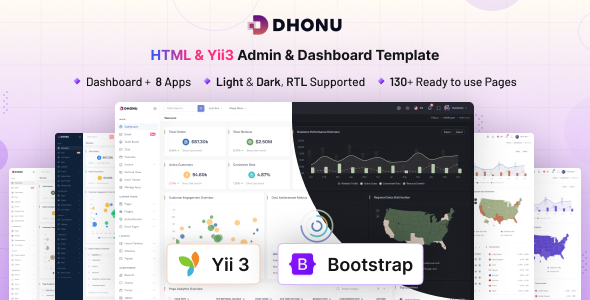 Dhonu - HTML & Yii 3 Minimal Admin & Dashboard Template