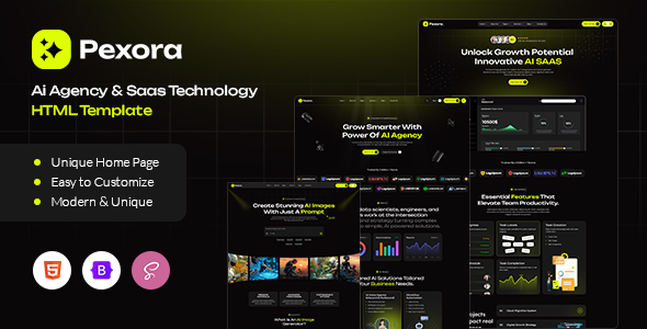 Pexora - Ai Agency & Saas Technology HTML Template