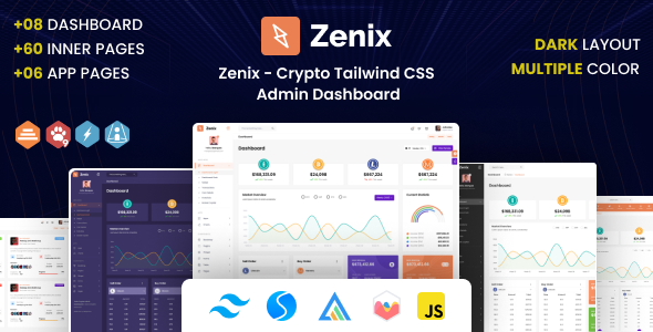 Zenix - Crypto Tailwind CSS Admin Dashboard Template