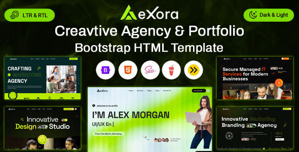 Aexora - Creative Agency & Portfolio Bootstrap HTML Template