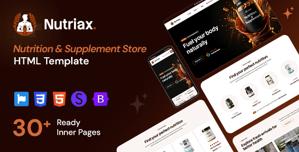 Nutriax - Nutrition & Supplement Store HTML Template