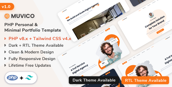 Muvico - PHP Personal & Minimal Portfolio Template
