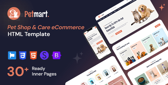 Petmart - Pet Shop & Care eCommerce HTML Template