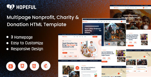 Hopeful - Multipage Nonprofit Charity & Donation HTML Template