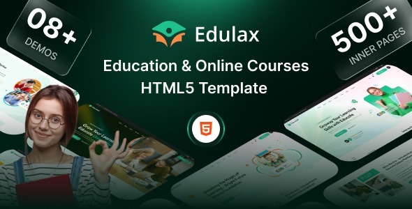 Edulax – University, Online Courses & Education HTML5 Template