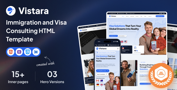 Vistara - Immigration and Visa Consulting HTML Template