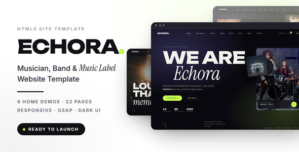 Echora - Music Band, Musician & DJ HTML Template