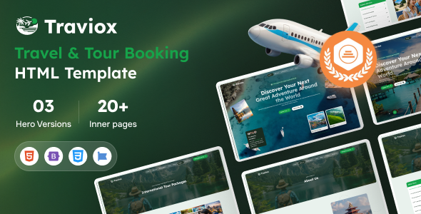Traviox – Modern Travel & Tour Booking HTML Template