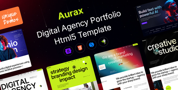 Aurax - Digital Agency Portfolio HTML Template