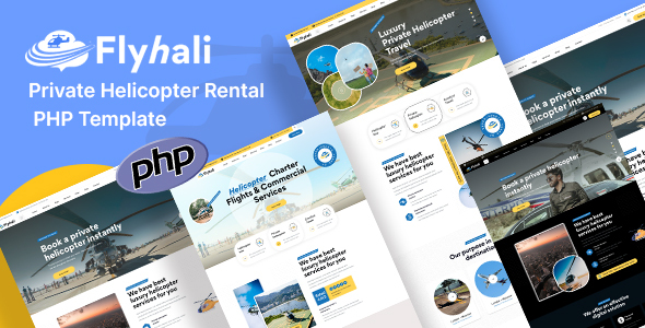 Flyhali – Private Helicopter Rental PHP Template