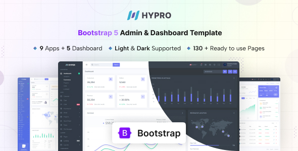 Hypro - Admin & Dashboard Template (Dark/Light)