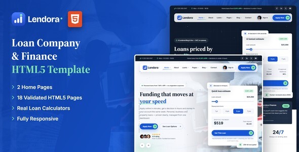 Lendora - Loan & Finance HTML5 Template