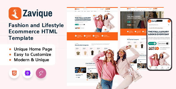 Zavique - Fashion and Lifestyle Ecommerce HTML Template