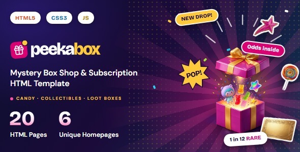 Peekabox – Mystery Box Shop & Subscription HTML Template